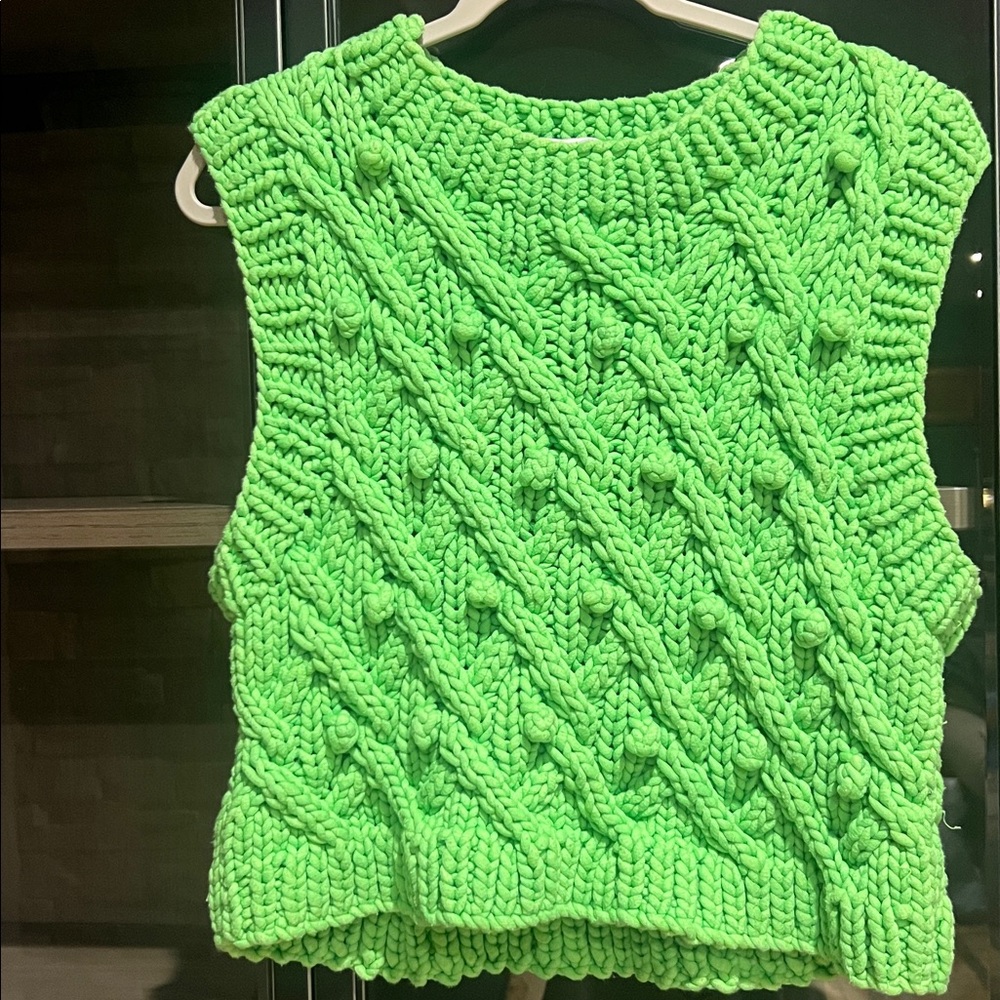 Zara Bright Green Knit Top/vest